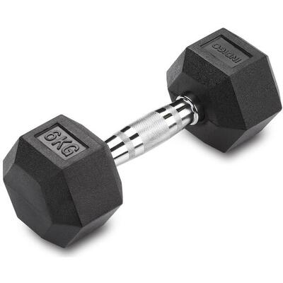 Paar zeshoekige halters voor crosstraining en bodybuilding indigo zwart 4 kg