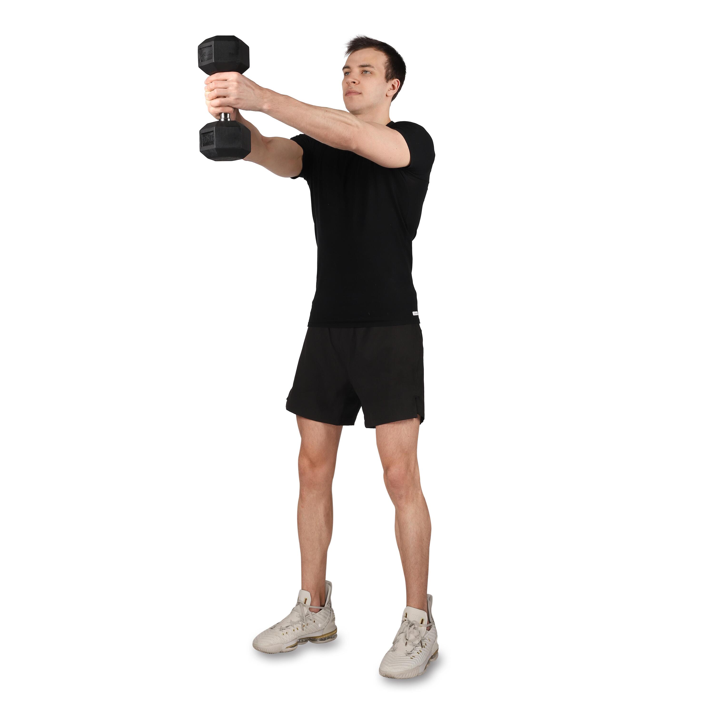 Paire d'Haltères Hexagonaux de Cross Training et Musculation INDIGO Noir 2 kg 7/7