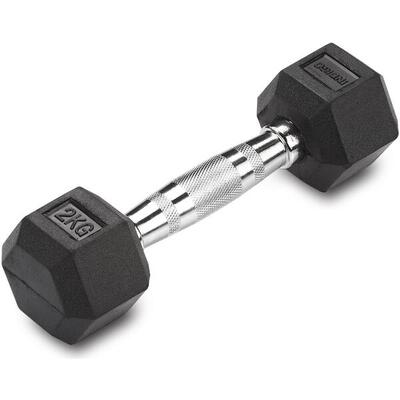 Paar zeshoekige halters voor crosstraining en bodybuilding indigo zwart 4 kg