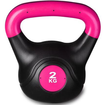 Kettlebell Plastique de Musculation et Cross Training INDIGO Noir-Bleu 4 kg