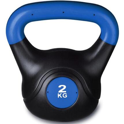 Kettlebell Plastique de Musculation et Cross Training INDIGO Noir-Bleu 4 kg