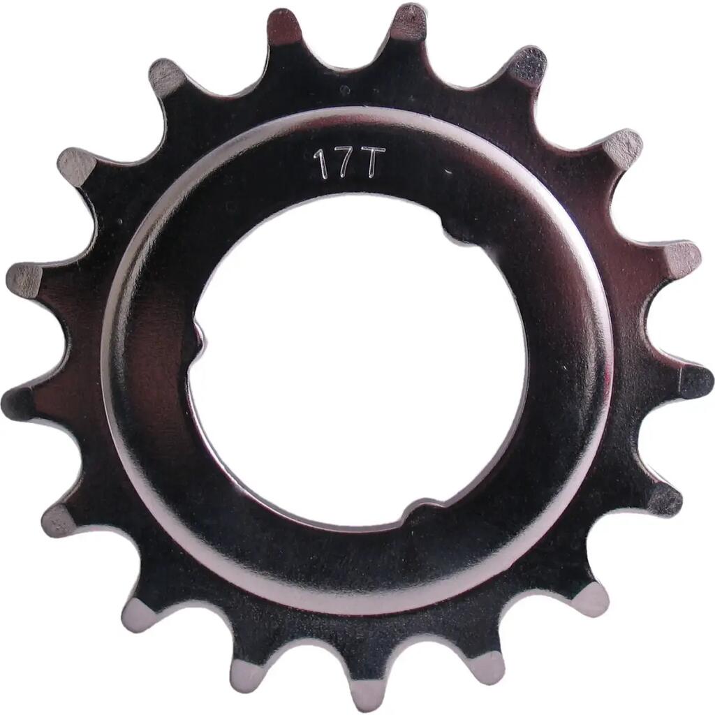 17T Bicycle Sprocket 1/2 x 1/8 — 17-Tooth Silver Gear.