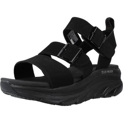 Platte sandalen dames skechers zwart