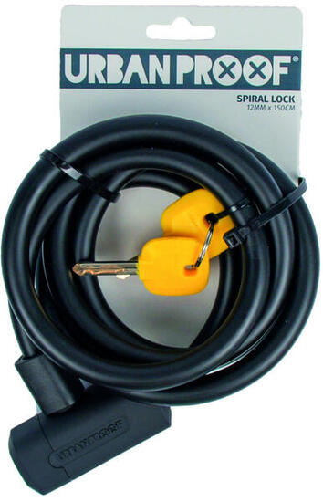 Verrou en spirale Urbanproof 12mm x 150cm noir pour vélos