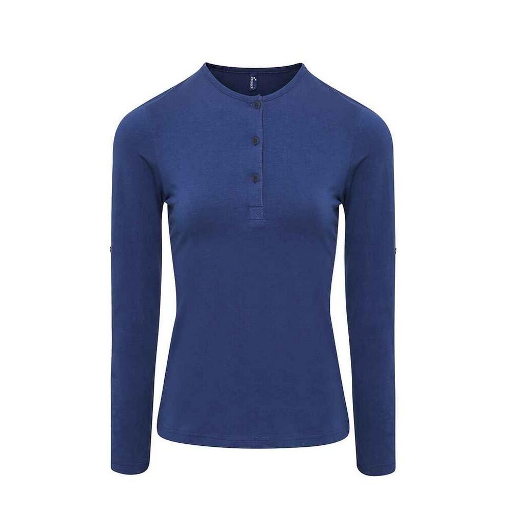 Premier Womens/Ladies Long John Plain Roll Sleeve T-Shirt