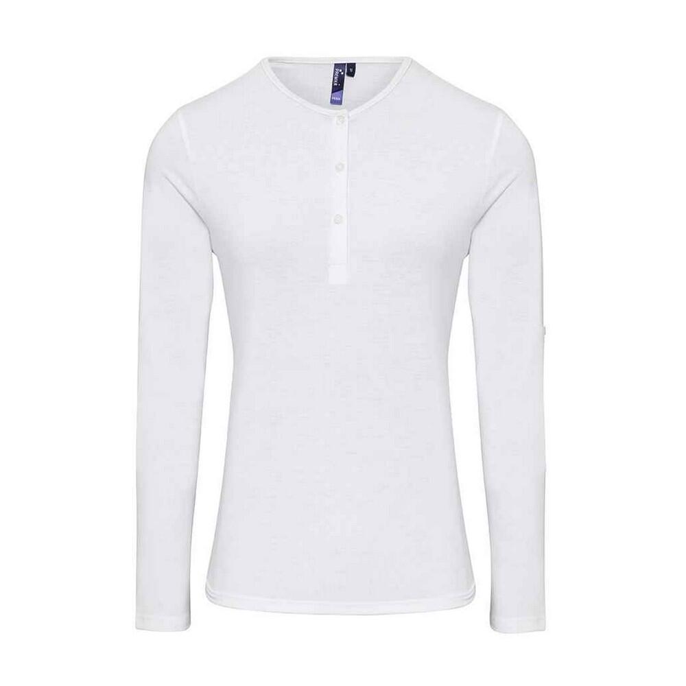 Premier Womens/Ladies Long John Plain Roll Sleeve T-Shirt
