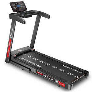 PowerMax Fitness TDA-230 5HP DC Motorized Treadmill with Auto Incline, Max user 140kg, Top speed 12km/hr, Running deck 1200x420m
