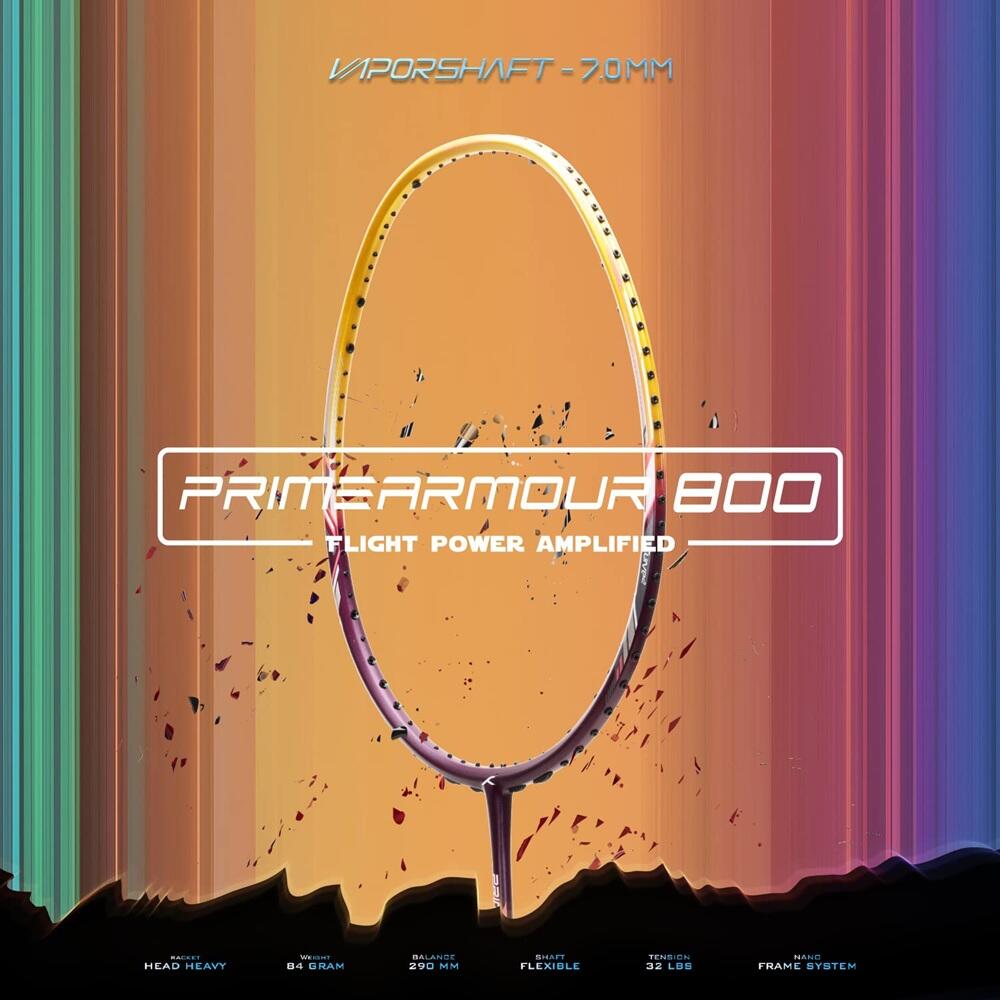 Hundred Badmintonschläger – Primearmour 800 Gold/Dunkelviolett 5/6