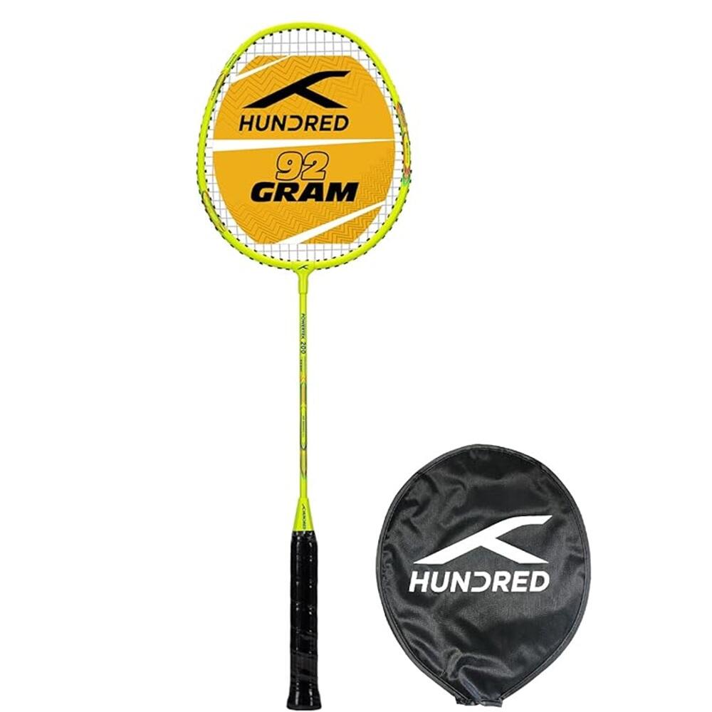 HUNDRED Powertek 200 PRO Badmintonschläger | Weiß | Besaitet | 95g | G5