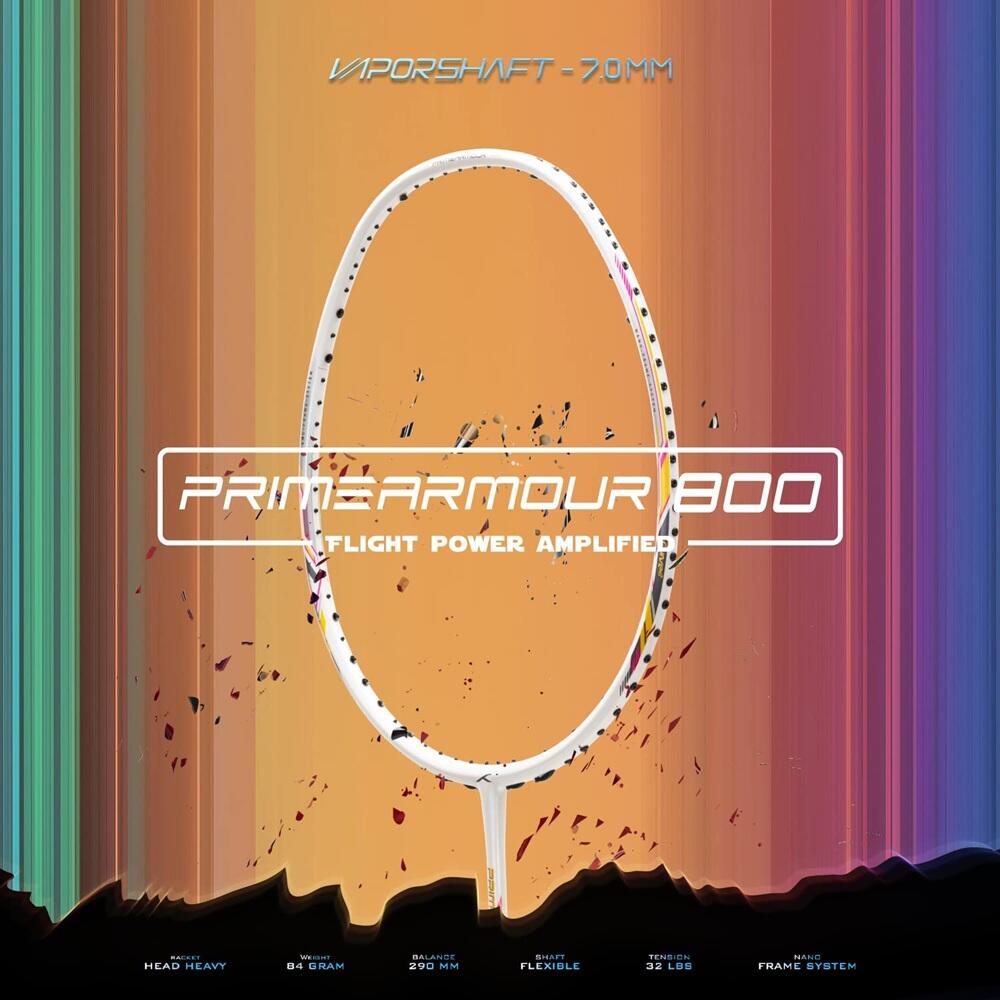 HUNDRED PRIMEARMOUR 800, Carbon-Badminton, 84 g, besaitet 5/6