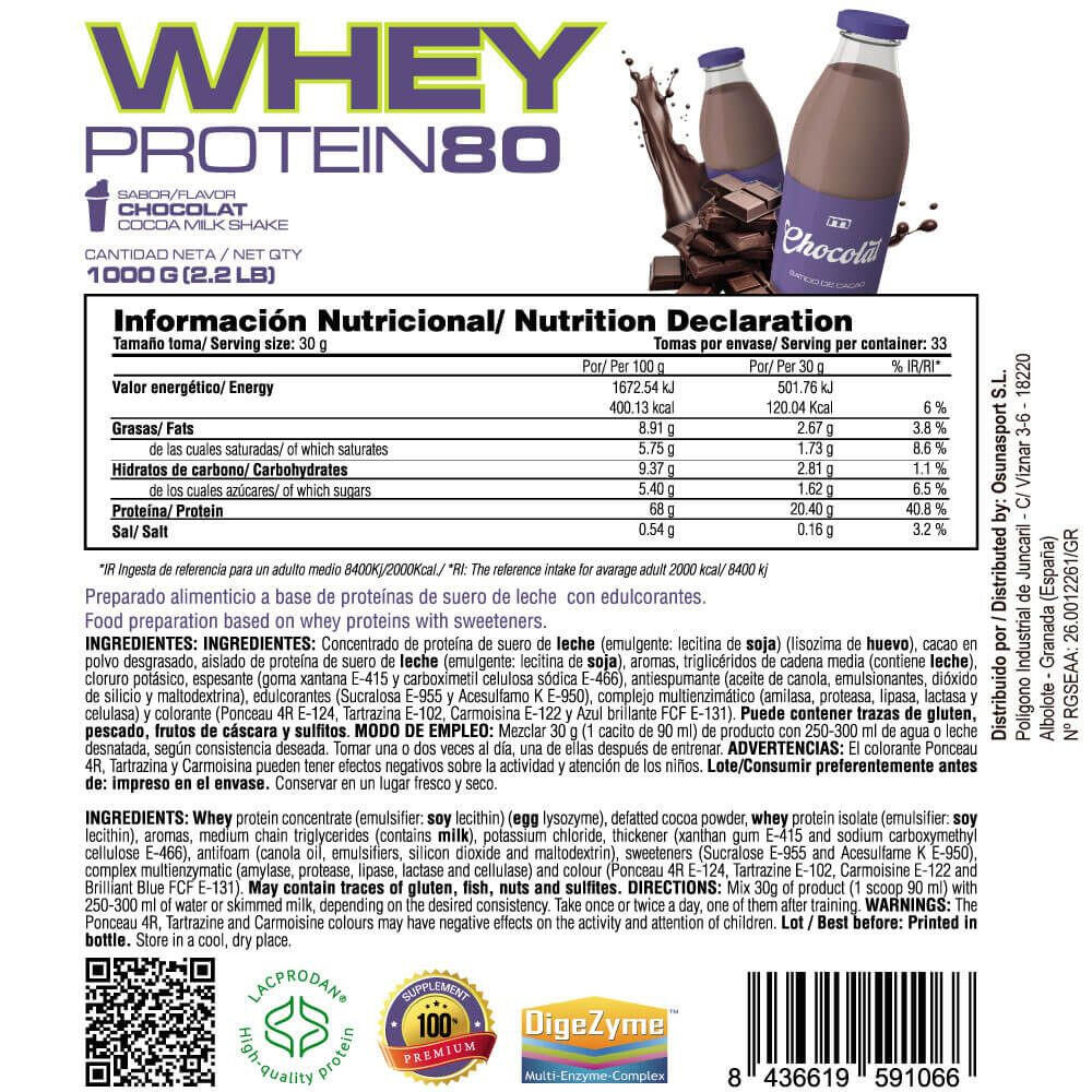 Whey Protein80 - 1Kg CHOCOLAT MASmusculo 5/6