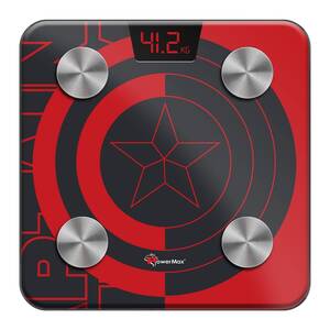 PowerMax X Marvel BCA-130 Marvel Edition Red Captain America Digital Weight Machine for Human Body - High Accuracy Bathroom Weig