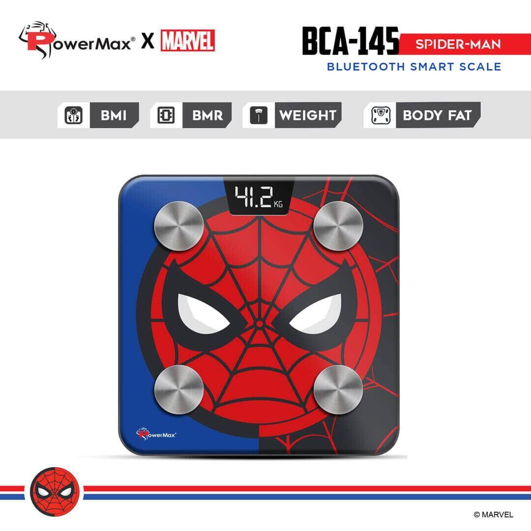 PowerMax X Marvel BCA-145 Spider-Man Edition Digital Bathroom Weight Scale for Human Fitness Body Weight with Max Weighing Capacity 180kg, LED Display, Tempered Glass, Mobile App and Body Fat Analyzer -  2
