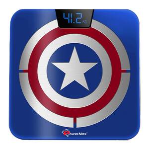 PowerMax X Marvel BCA-140 Marvel Edition Captain America Series Digital Weight Machine for Human Body - High Accuracy Bathroom W