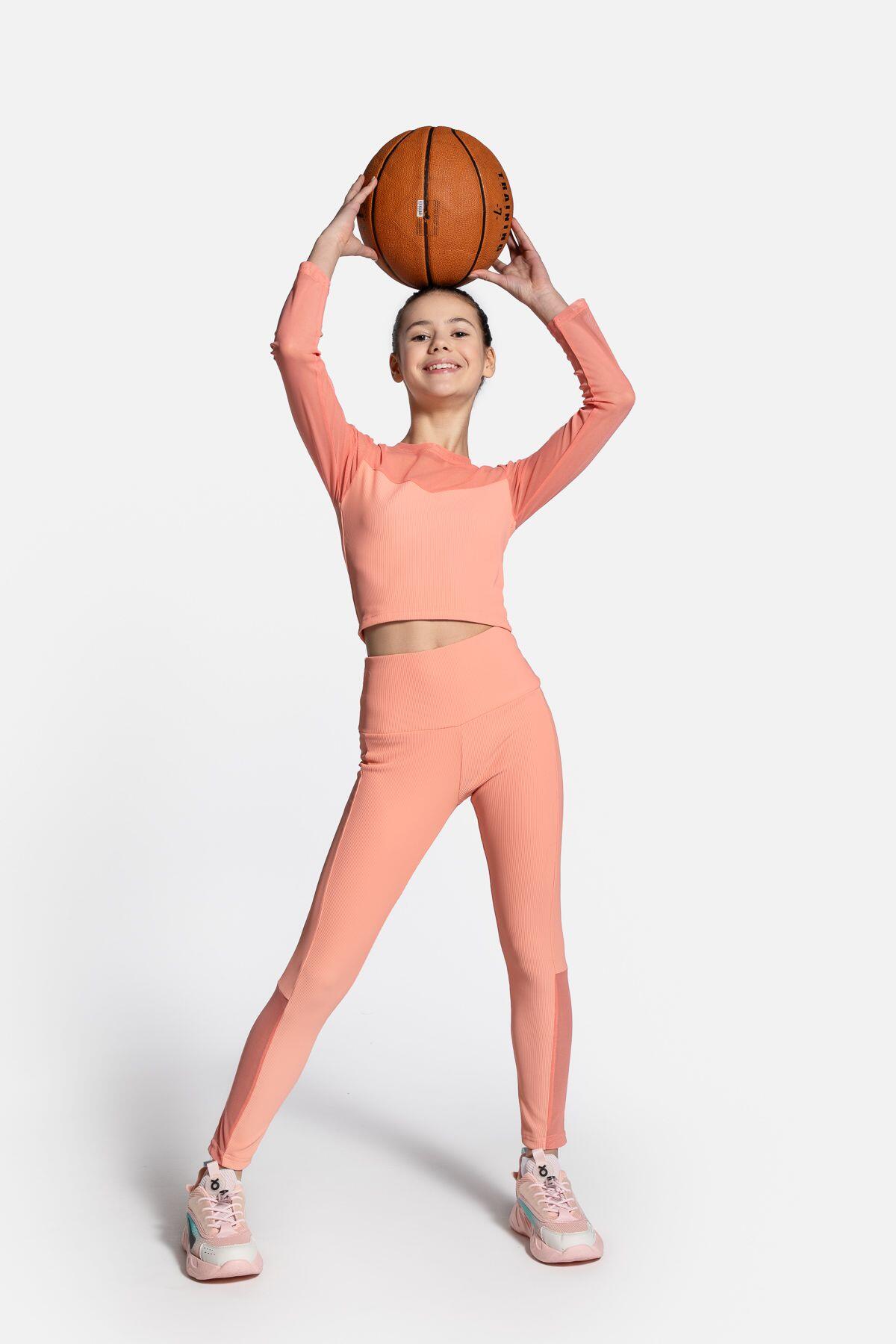 Kinder Multisport T-Shirt Longsleeve Crop Top WL4 6/7