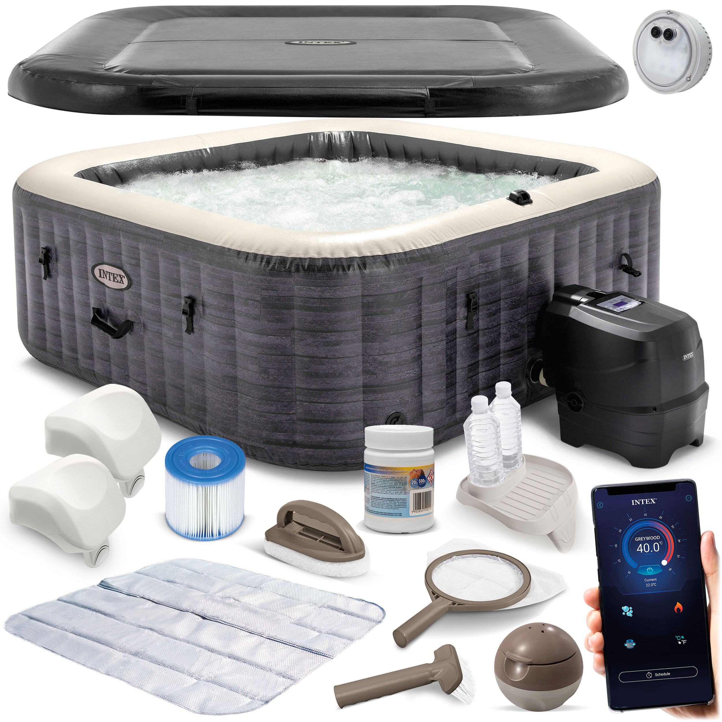 SPA dmuchane basen 4os. Hydromasaż + generator chloru Intex 28450