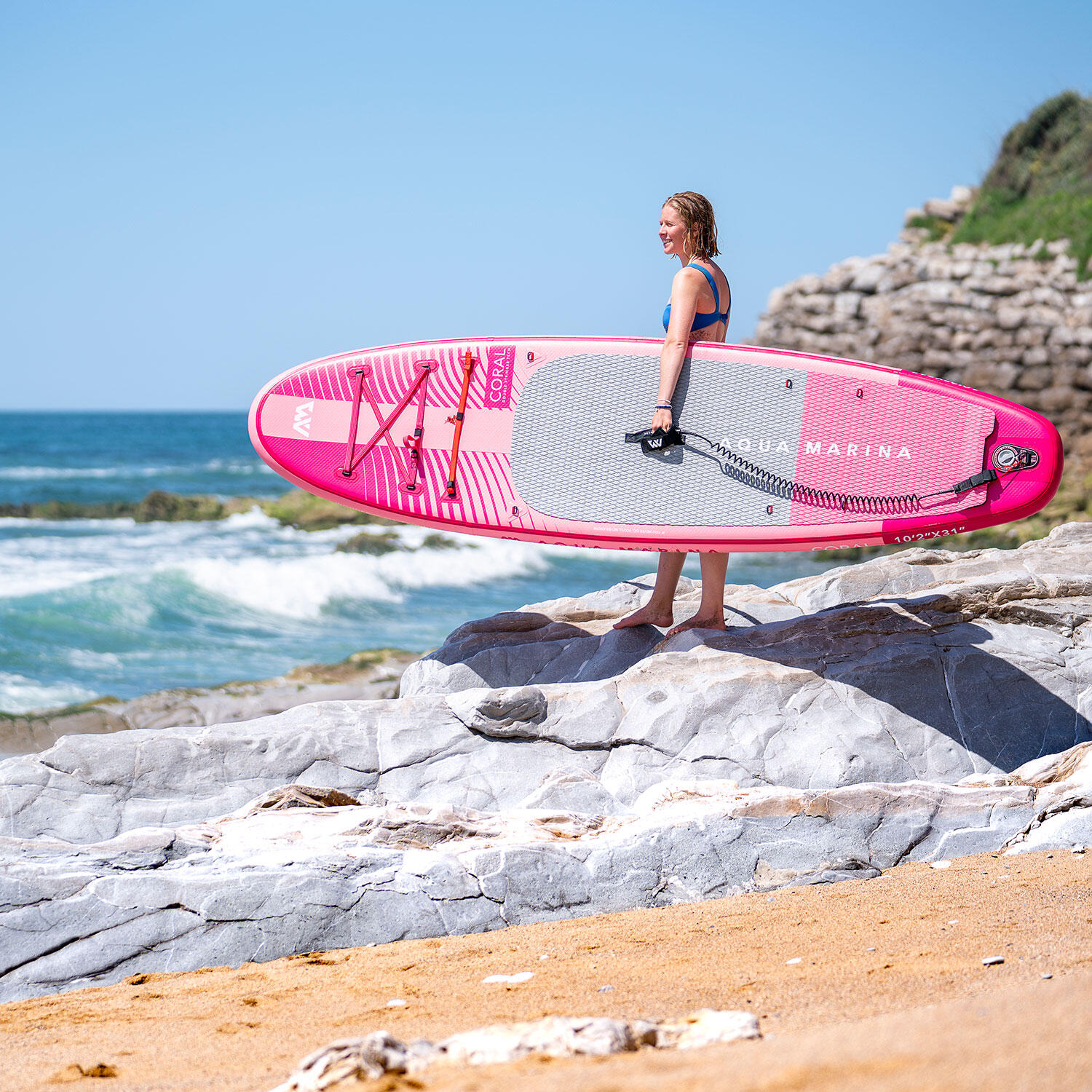 Deska Sup Aqua Marina Coral Raspberry 10.2 + COMBO 5/7