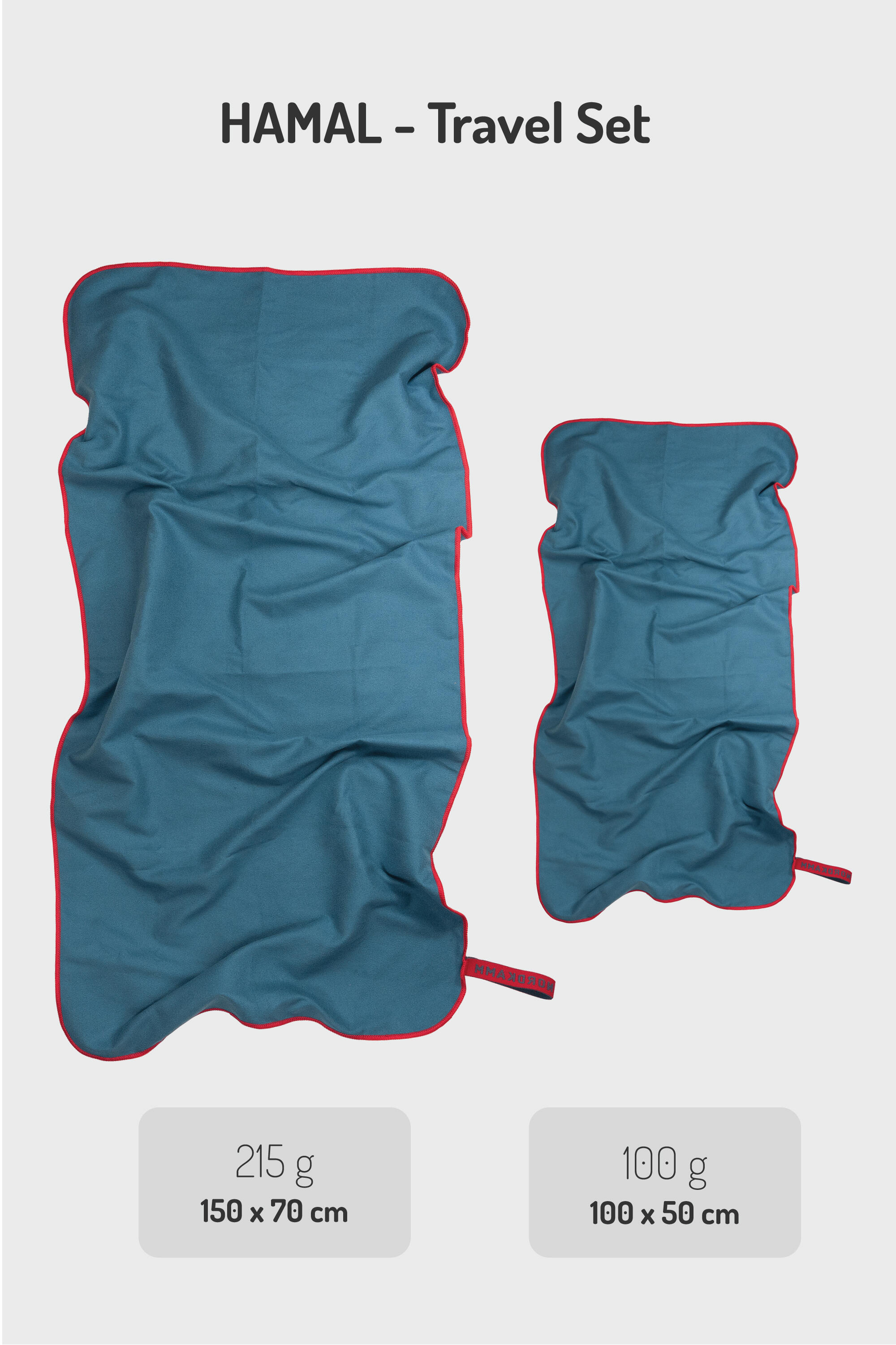 Lot De 2 Serviettes De Camping Microfibre SYOURSELF - Grandes, Bleues, Avec Sac De Rangement