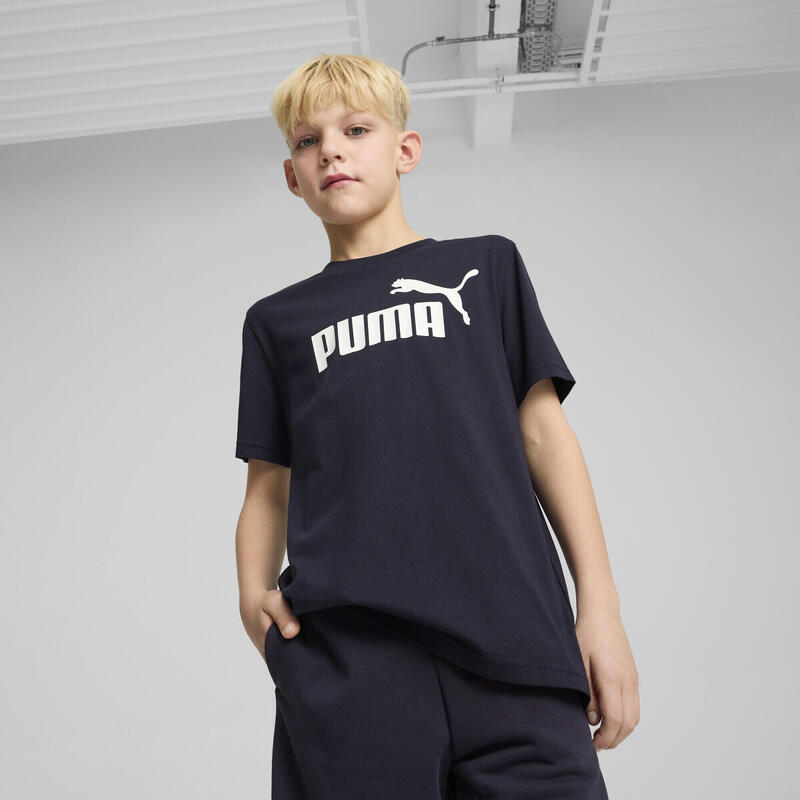 Młodzieżowa koszulka ESS z logo No. 1 PUMA New Navy Blue