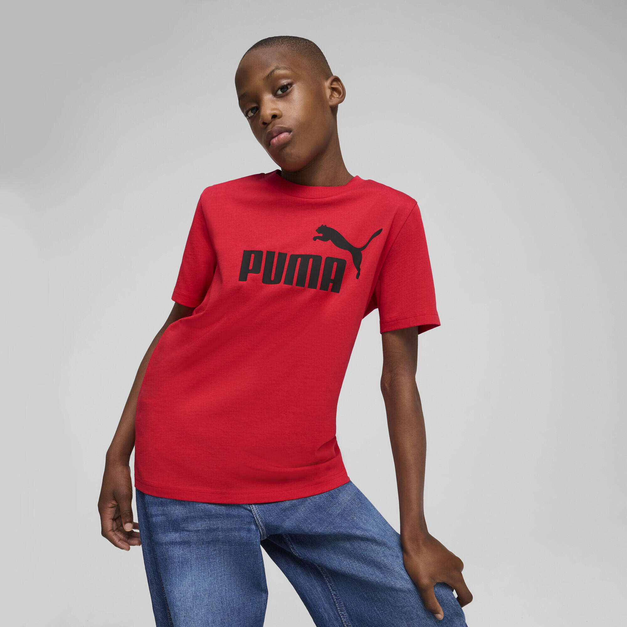 Tricou fitness copii logo, mânecă scurtă Ess No. 1 Logo, verde PUMA 2/7
