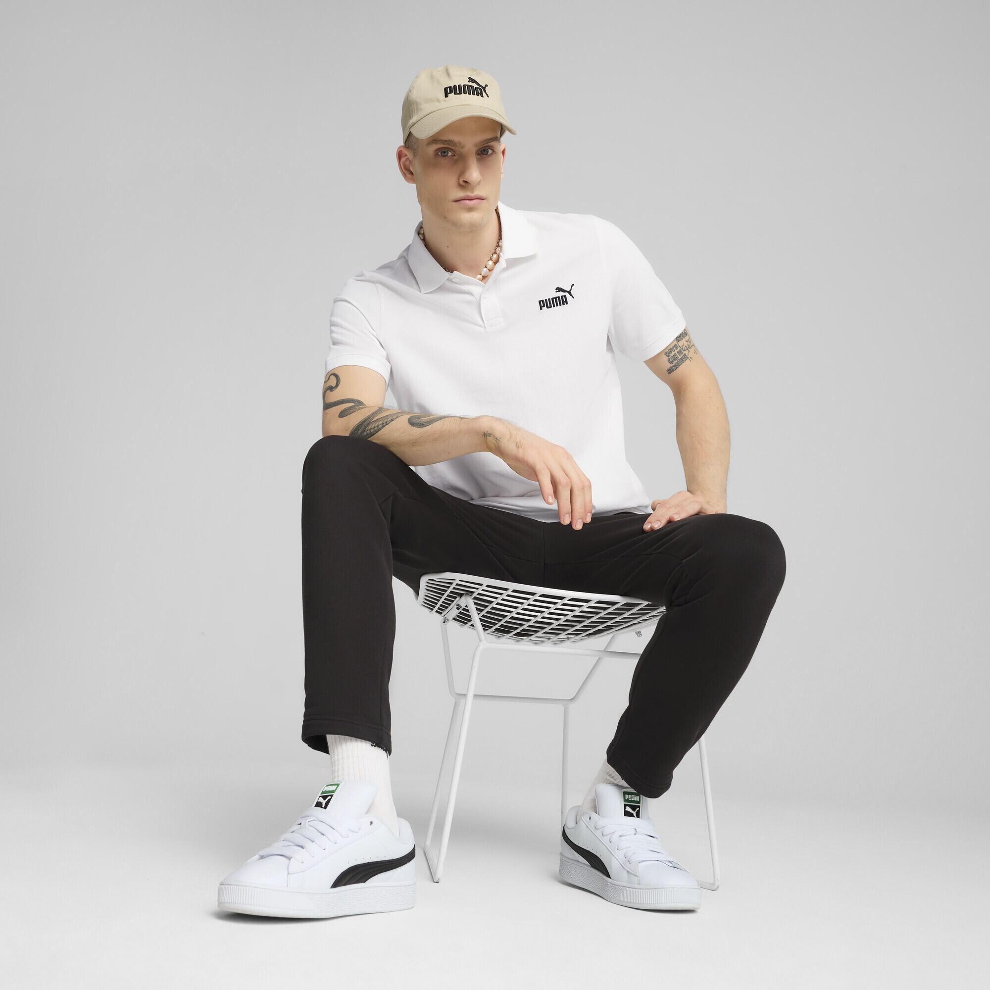 Polo in piqué con logo Essentials N. 1 da uomo PUMA 4/7