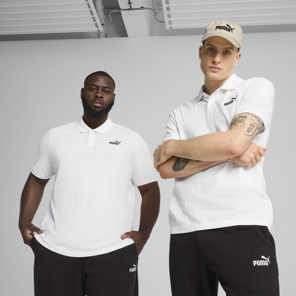 Męska koszulka polo Essentials z logo No. 1 z piki PUMA White