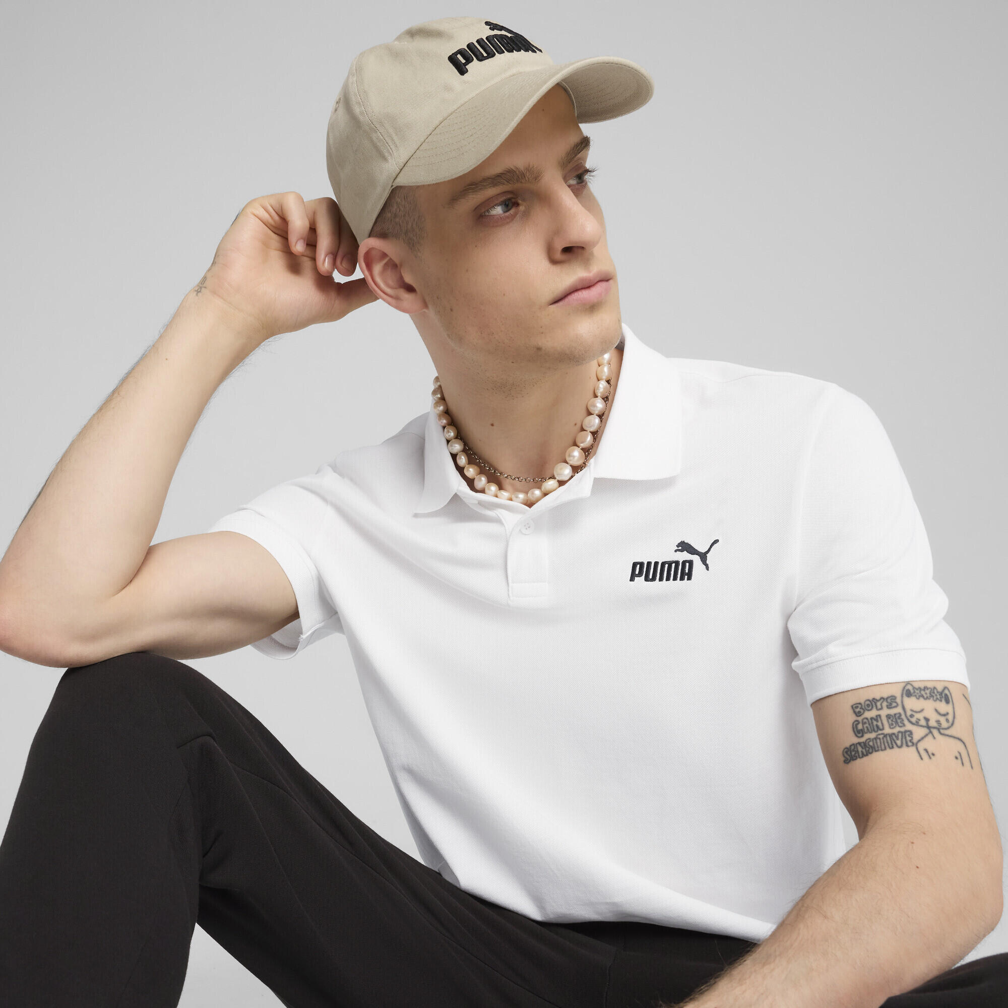 Polo in piqué con logo Essentials N. 1 da uomo PUMA 3/7