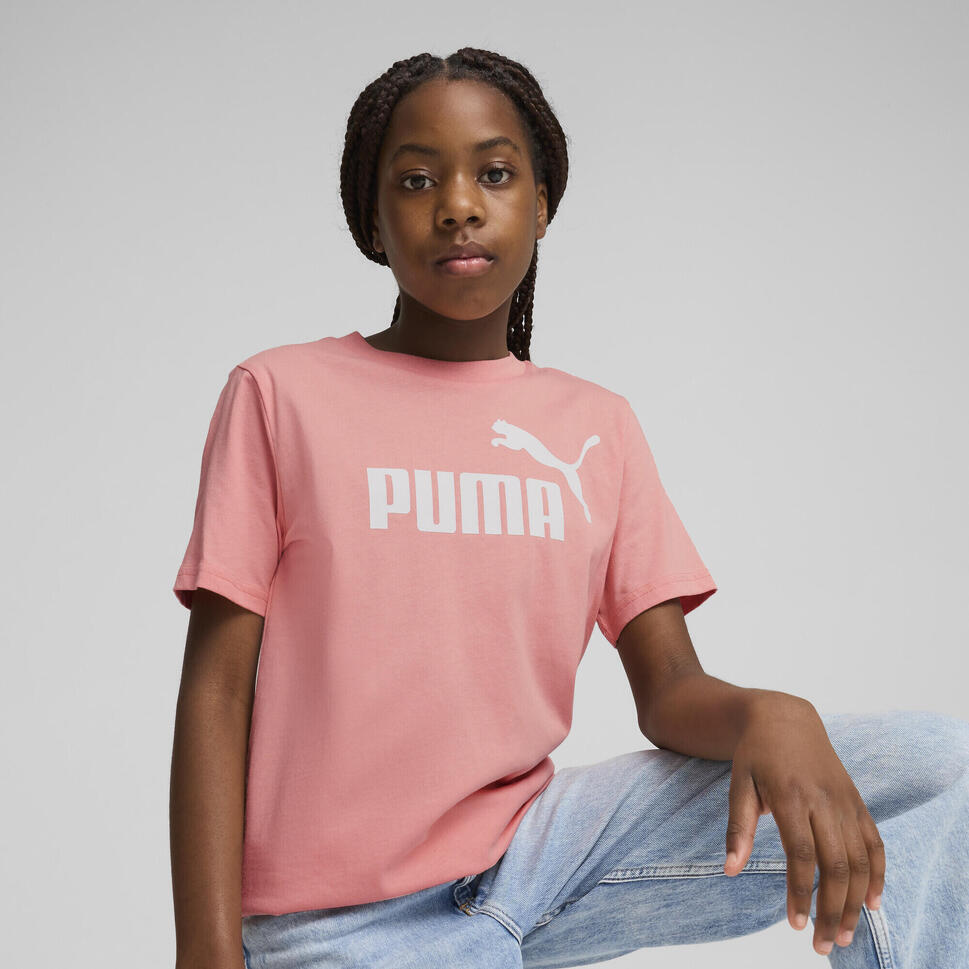 Młodzieżowa koszulka ESS z logo No. 1 PUMA Pink Fruit