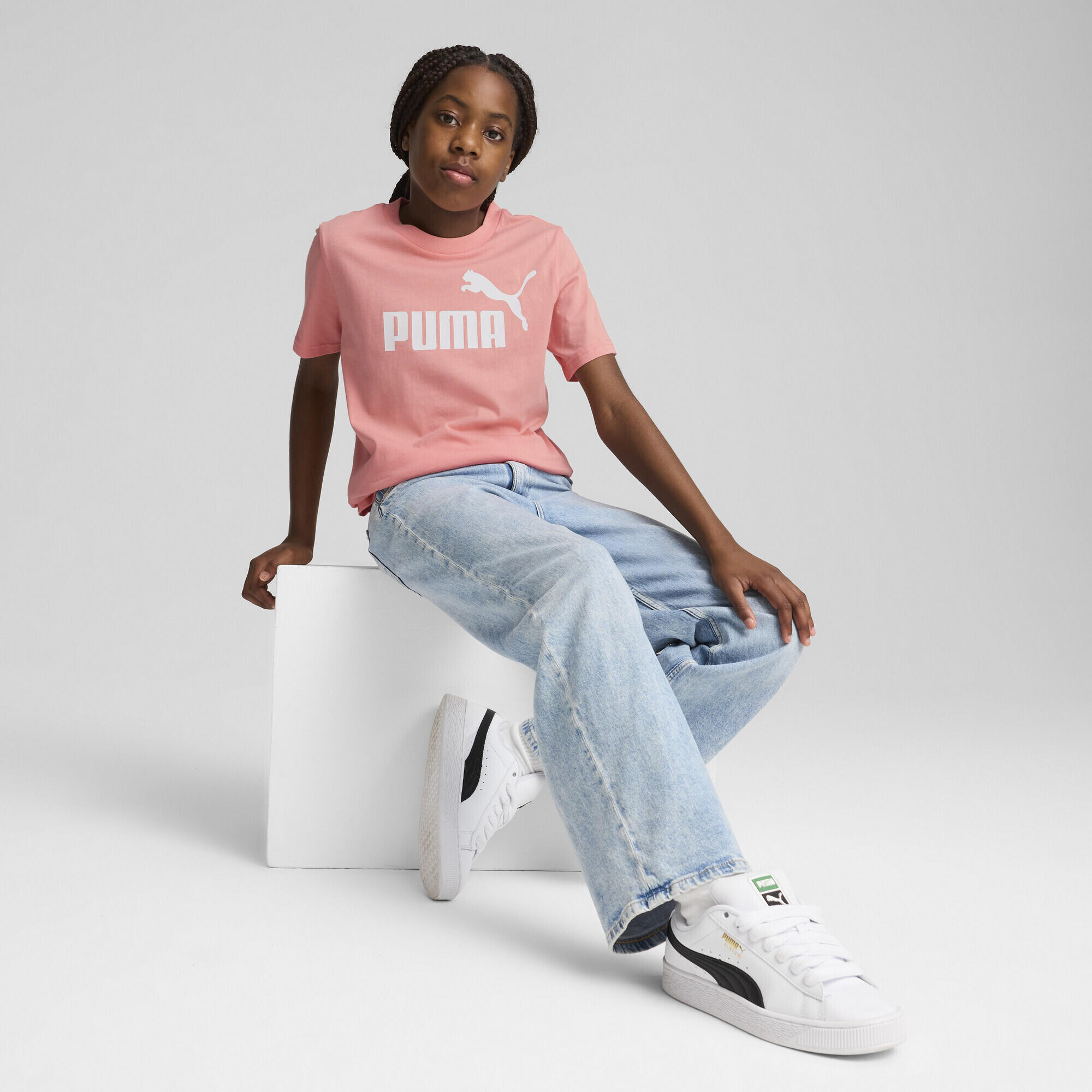 T-shirt con logo ESS N. 1 per ragazzi PUMA Pink Fruit 4/7