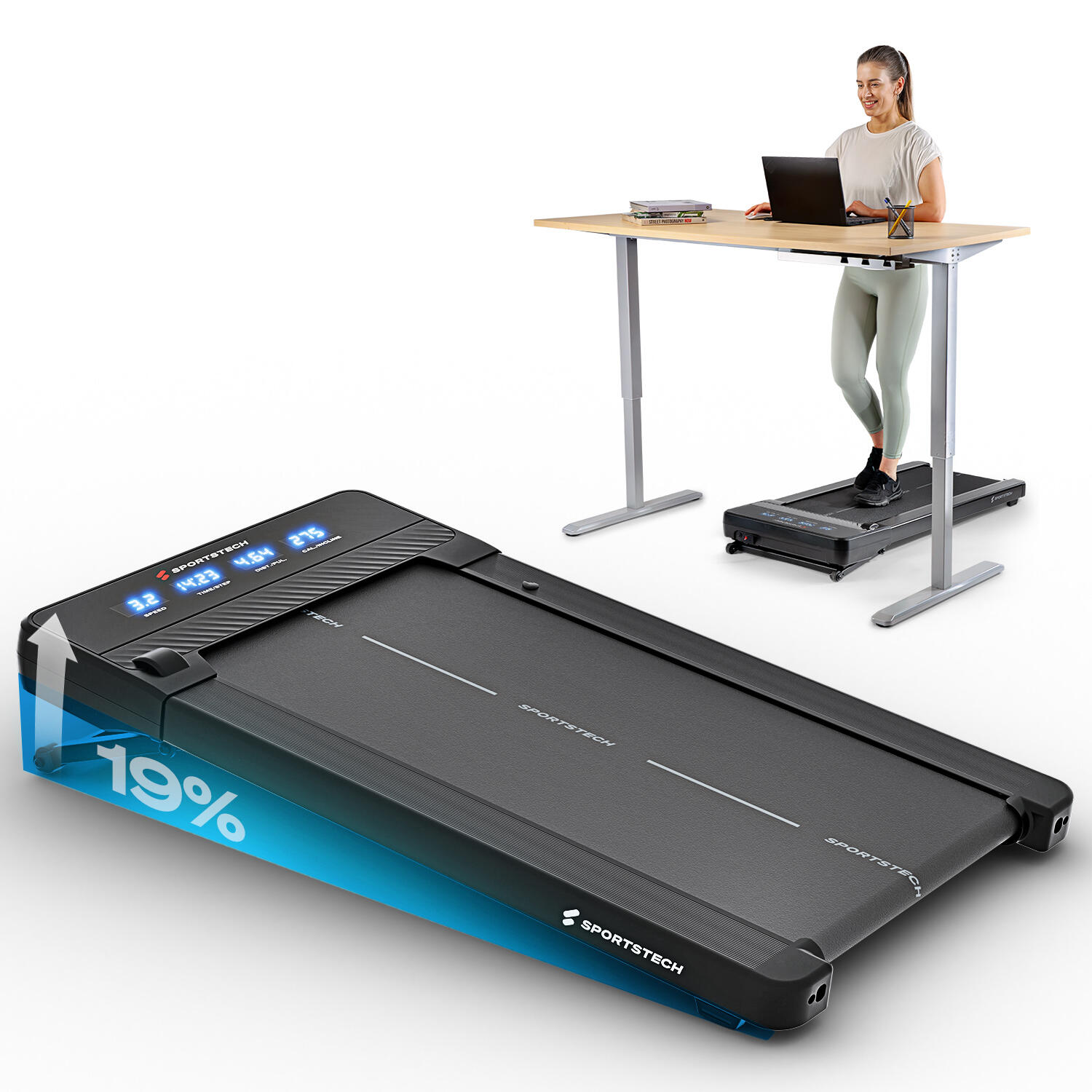 SPORTSTECH Sportstech sPad500 loopband | Loopband tot 8 km/u | 19% helling