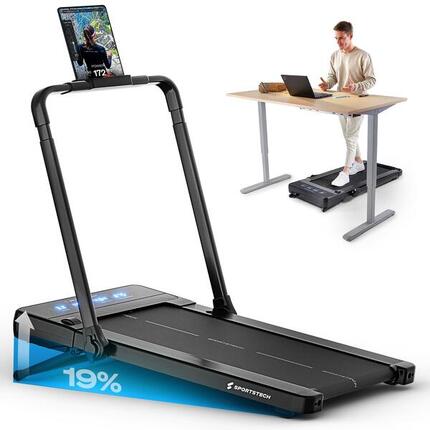 Sportstech Laufband sPad1000 | Treadmill bis 12 km/H | 19% Steigung