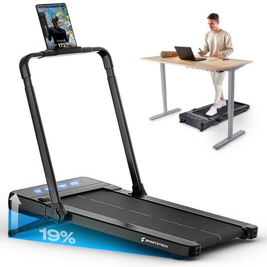 Sportstech Laufband sPad1000 | Treadmill bis 12 km/H | 19% Steigung