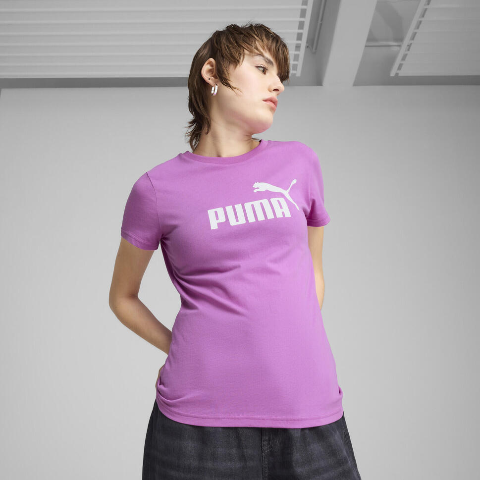 Damska koszulka z logo ESS No. 1 PUMA Wild Berry Purple