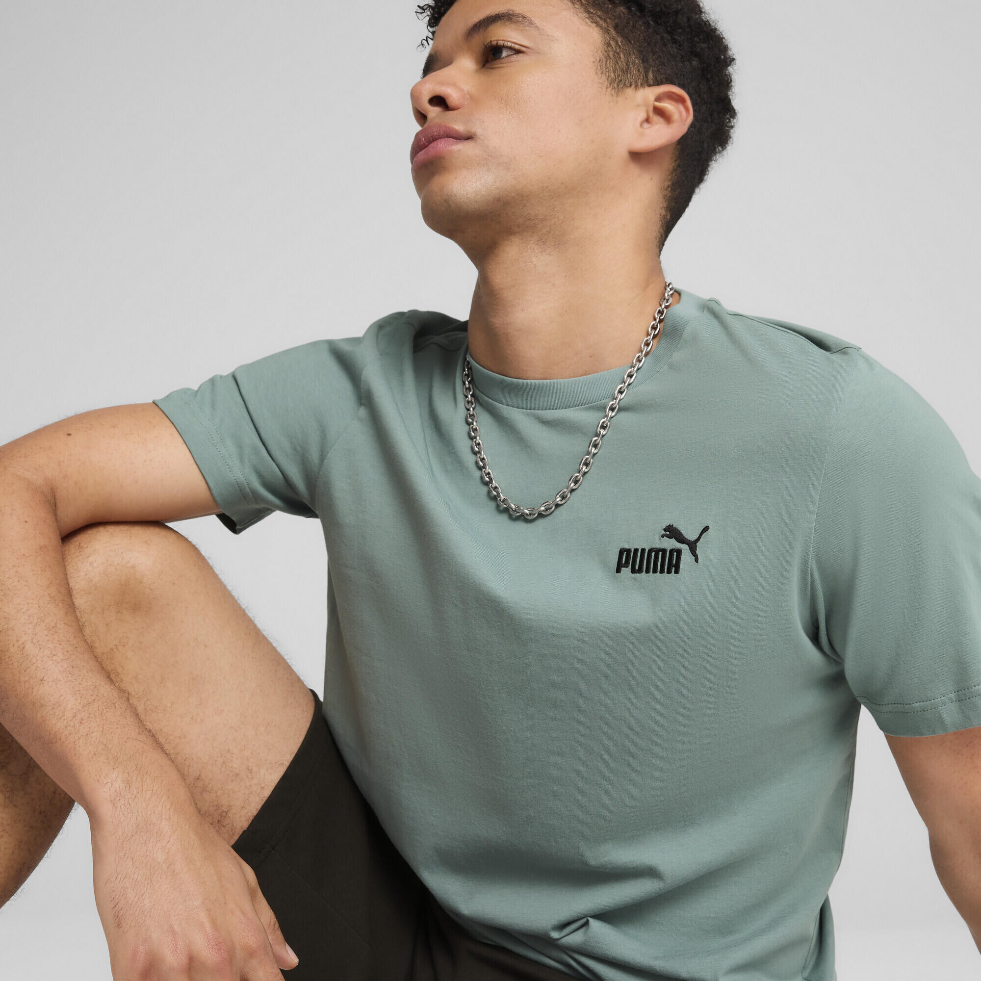 T-shirt à petit logo N° 1 Essentials Homme PUMA Green Moon 3/7
