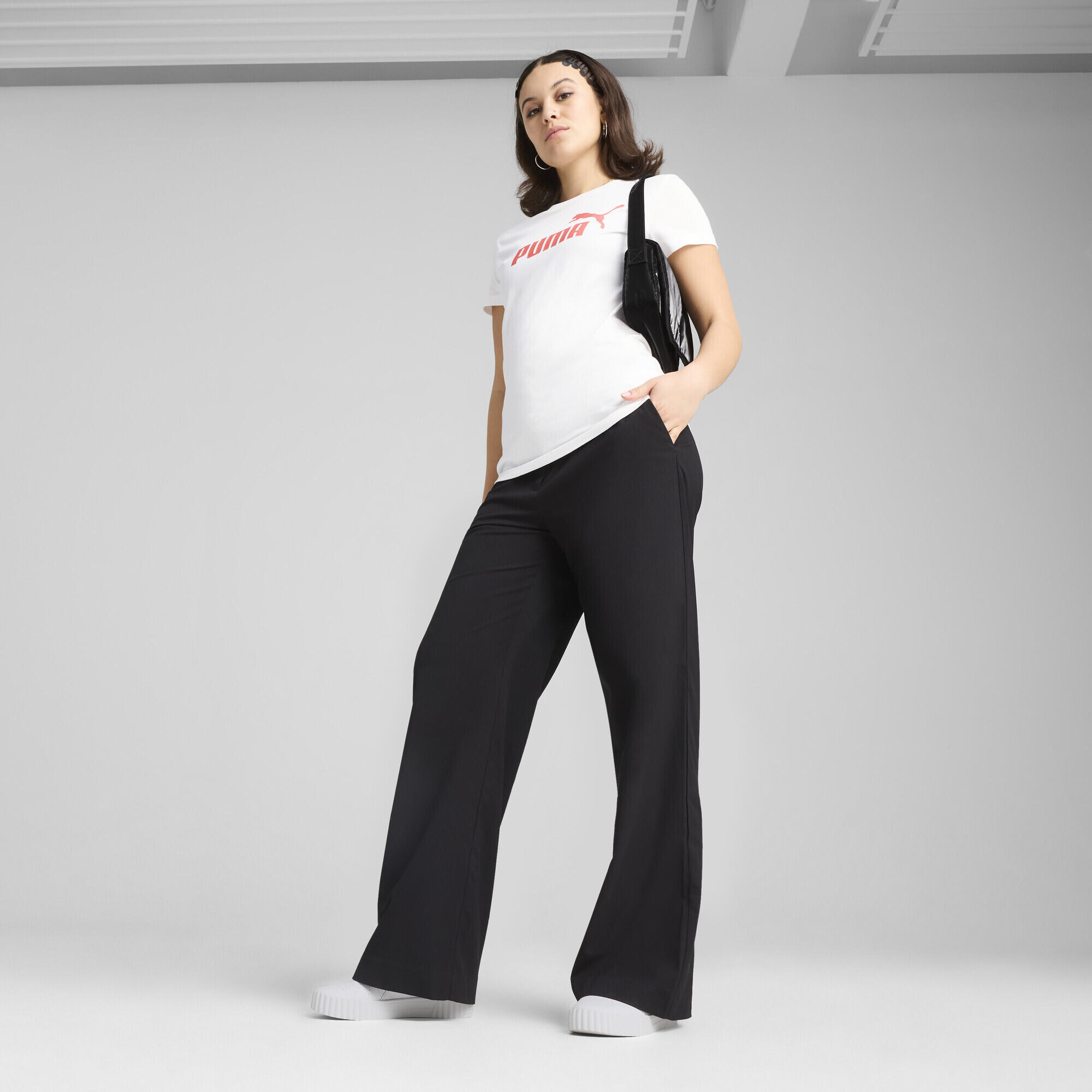 T-shirt à logo N° 1 ESS Femme PUMA White Peach Frost Red 4/7