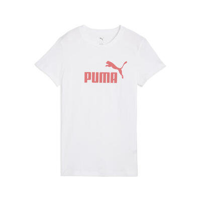 Ess no. 1 logo t-shirt voor dames puma white peach frost red