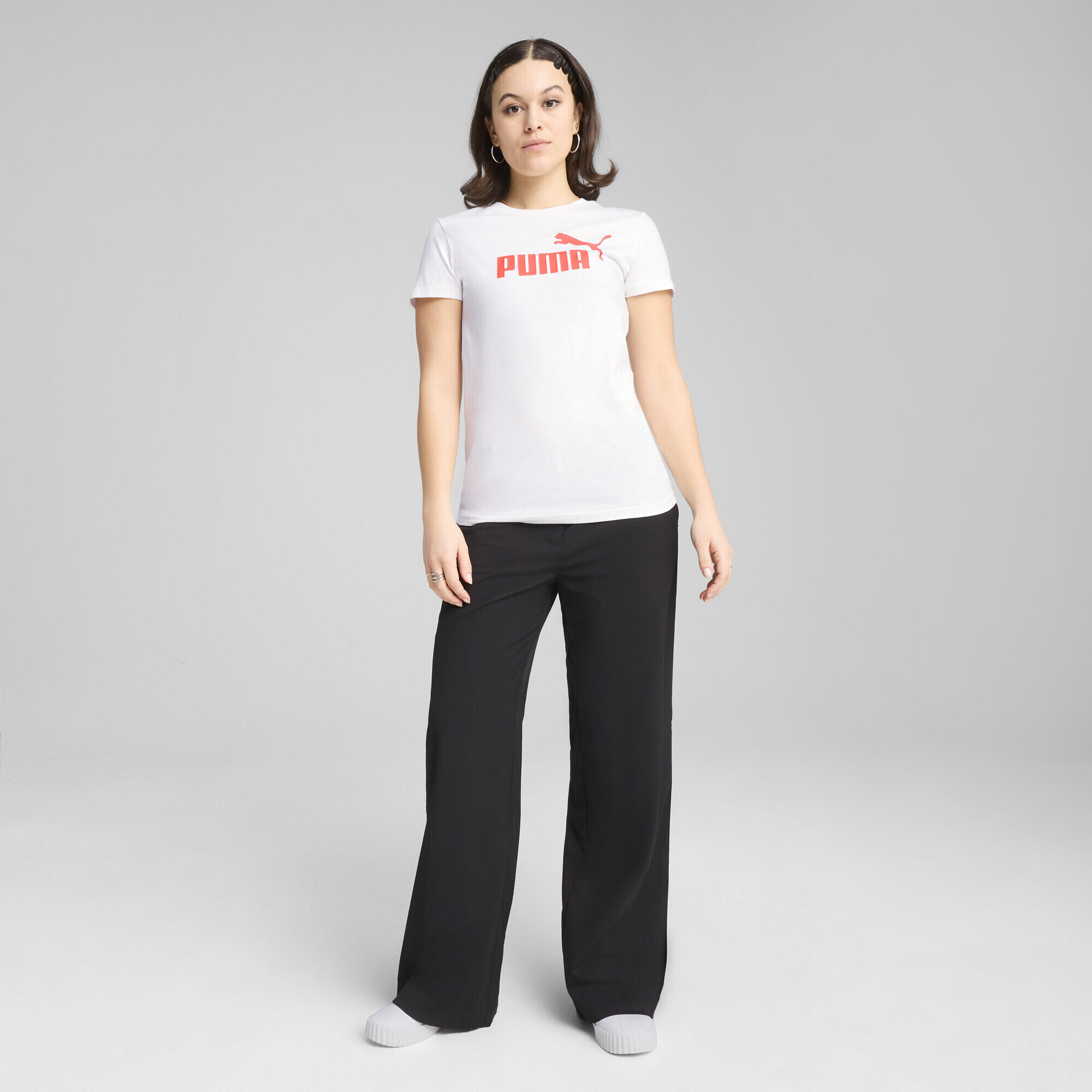 T-shirt à logo N° 1 ESS Femme PUMA White Peach Frost Red 5/7