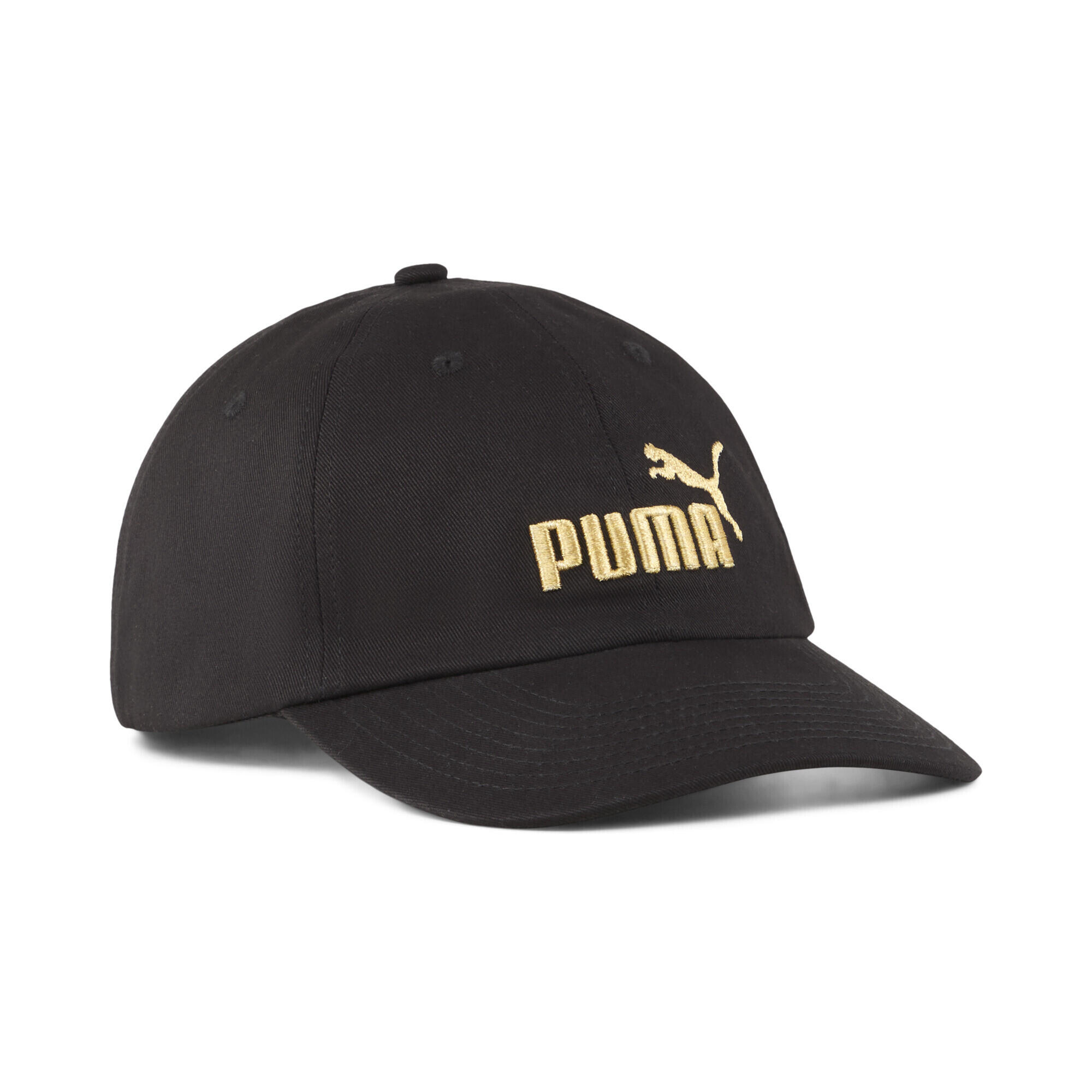 PUMA Gorra de béisbol ESS con logotipo n.º 1 PUMA Black Gold Logo