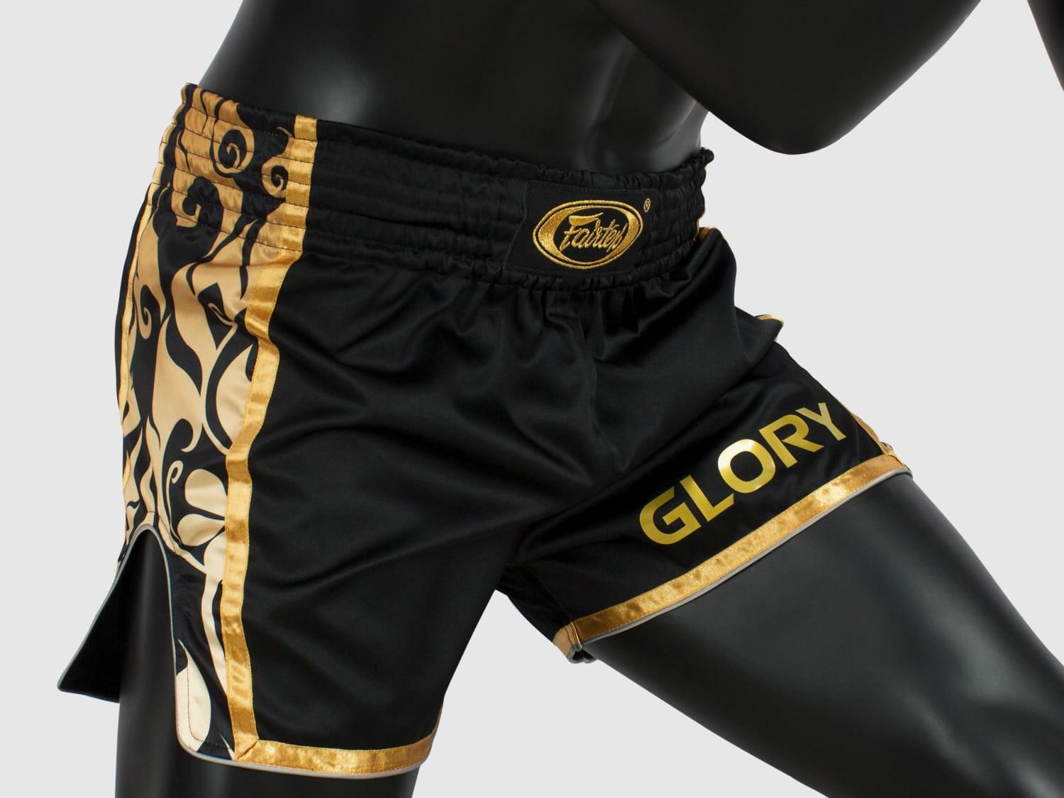 Spodenki Muay Thai Fairtex BSG1 Glory Czarne/Złote S 3/5