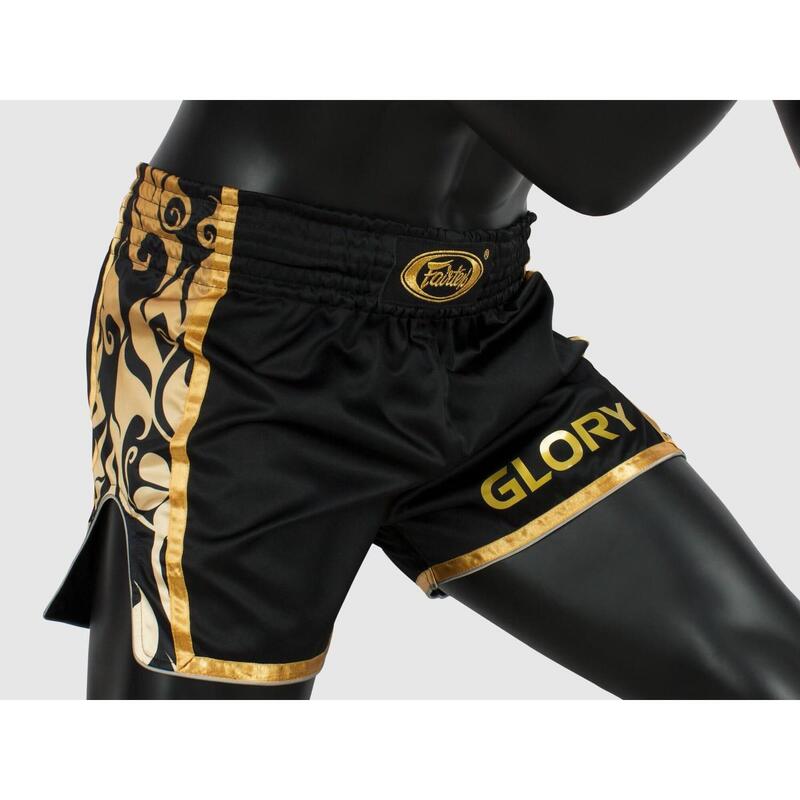 Spodenki Muay Thai Fairtex BSG1 Glory Czarne/Złote XL
