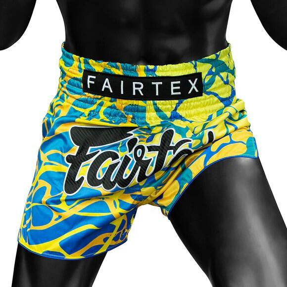 Spodenki Muay Thai Fairtex Magma BS1927 Żółte/Niebieskie L