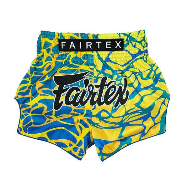Spodenki Muay Thai Fairtex Magma BS1927 Żółte/Niebieskie S