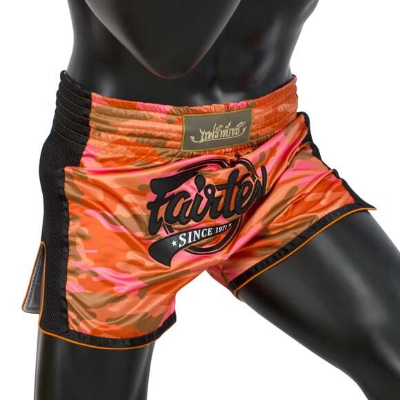 Spodenki Muay Thai Camo Fairtex BS1711 Pomarańczowe/Czarne S 3/5