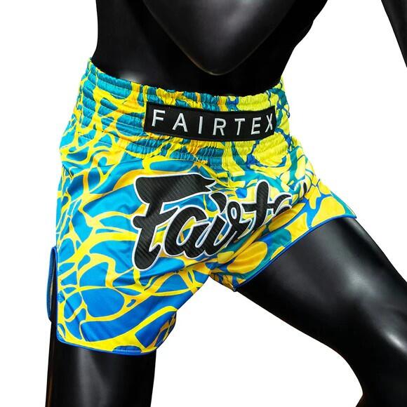 Spodenki Muay Thai Fairtex Magma BS1927 Żółte/Niebieskie S 4/6