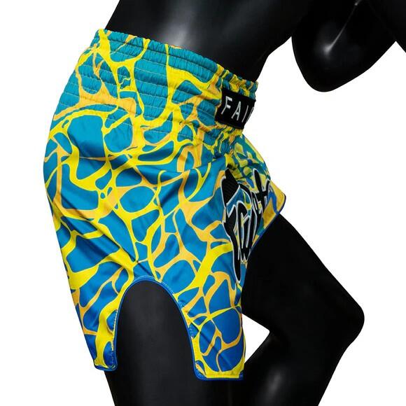 Spodenki Muay Thai Fairtex Magma BS1927 Żółte/Niebieskie L