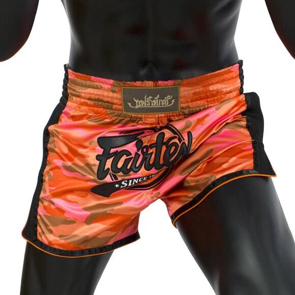 Spodenki Muay Thai Camo Fairtex BS1711 Pomarańczowe/Czarne S 4/5