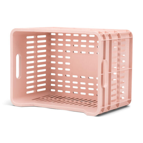 Urbanproof 30L Recycled Bicycle Crate — Pastel Pink, MIK & AVS Compatible. 5/6