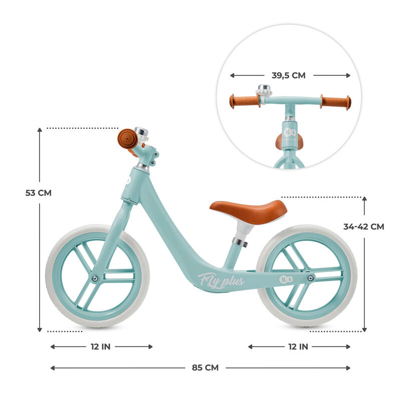 Roată de echilibru Kinderkraft Fly Plus, Baby Blue