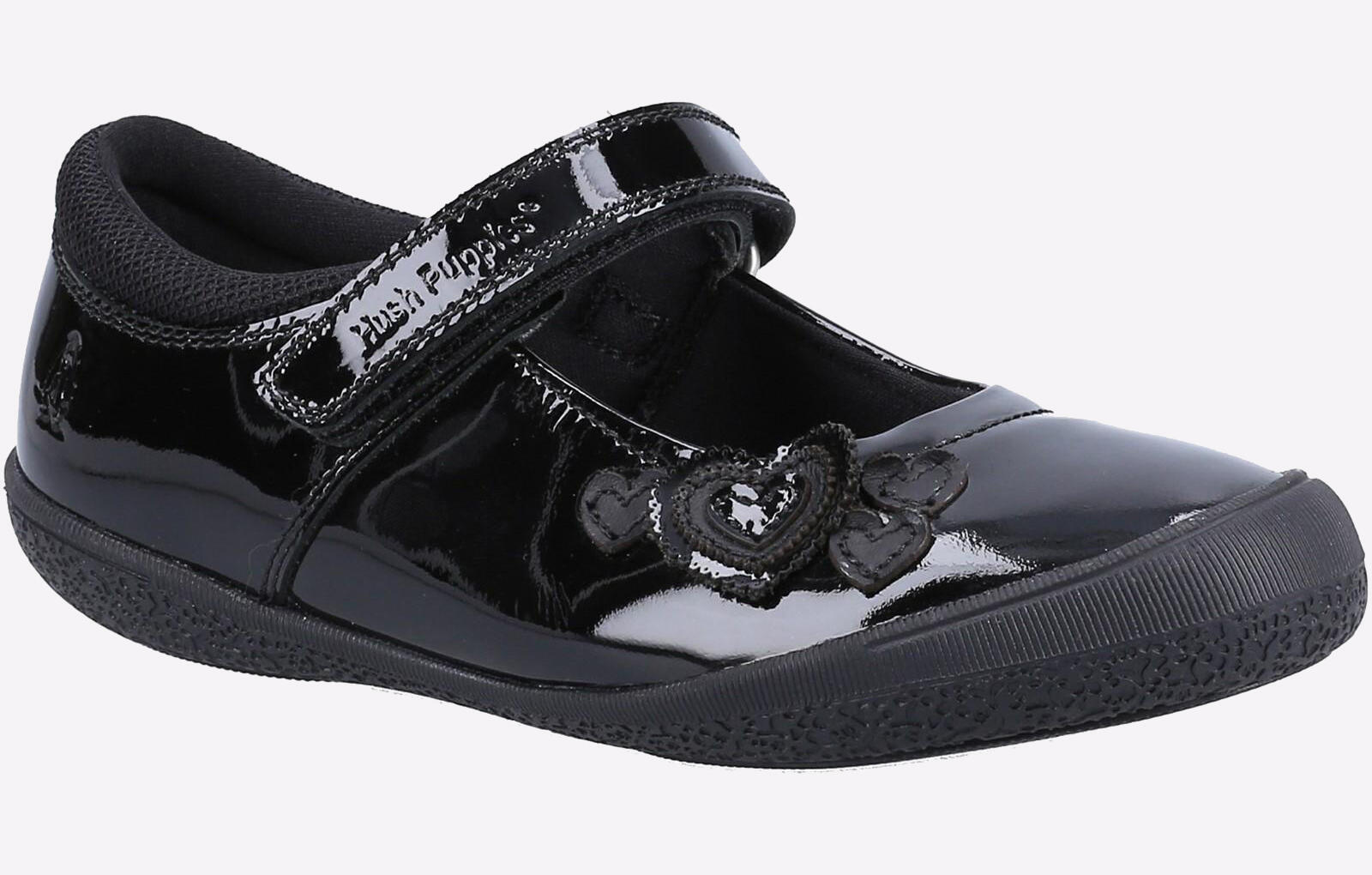 Hush Puppies Rosanna Patent School Shoes Junior 2/4