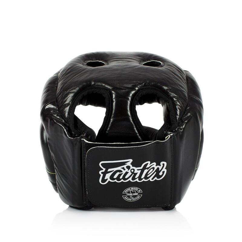 Kask Bokserski Fairtex HG13 z Ochroną Nosa Czarny/Czarny M